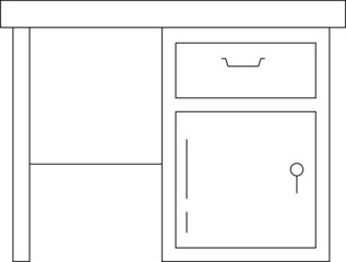 furniture icons desk and furniture