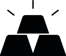 finance icons gold bar and assets
