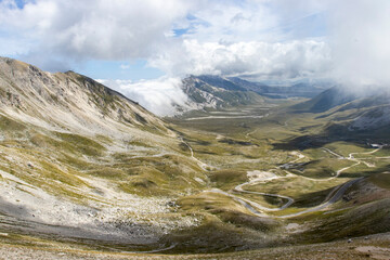 Corno Grande (2,912 m asl) is the highest peak of the mountain massif of the Gran Sasso of Italy...