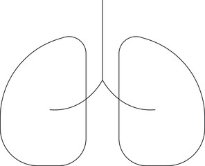 fitness and health icons breath and human lungs