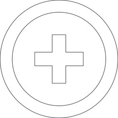 fitness and health icons cross and sign