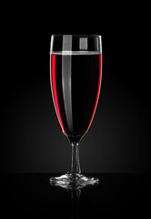 glass goblet with red champagne