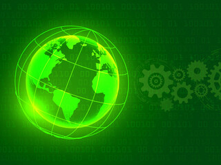 2d illustration global sign with background 