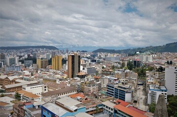 Fototapeta na wymiar aerial view of the city of quito ecuador