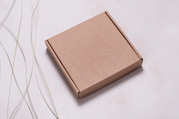 Brown cardboard, carton box, mock up, texture