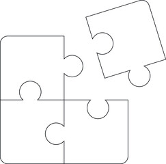 data analytics icons solution and puzzle