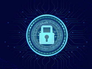 2d illustration lock with background 