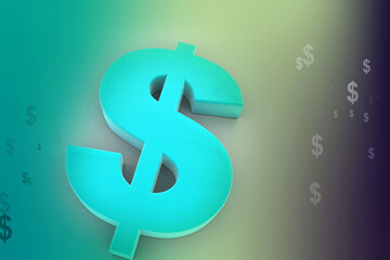 Obraz premium 3d rendering usd Dollar symbol 