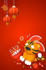 Chinese New Year idea - colorful 3D illustration