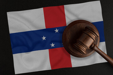 Judges hammer and the flag of 333. Law and Justice. Constitutional law