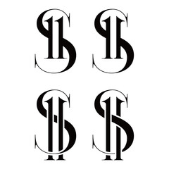 luxury letter S H logo icon vector