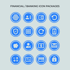 financial or banking icons set