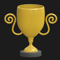 champion trophy sport icon 3d rendered illustration