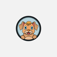 Funny Dog Head Character Design. Perfect For Logo, Label, Template and Icon.