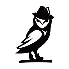 cowboy owl logo icon vector