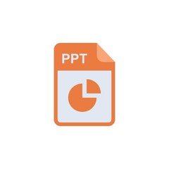 PPT File types icon - PowerPoint Presentation icon , vector art and illustration