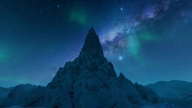Aura mountain sea night Universe space background 