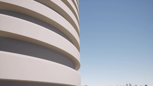 3d art modern architecture detail on blue clear 