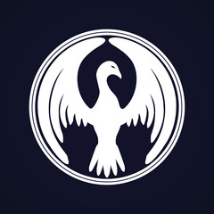 elegant bird circle shape logo