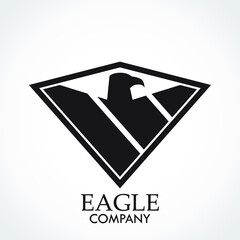 simple stylized geometric eagle bird logo