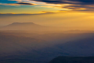 mountains and sky in the morning,Aerial view, landscape from the top of mountain