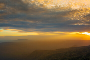 mountains and sky in the morning,Aerial view, landscape from the top of mountain
