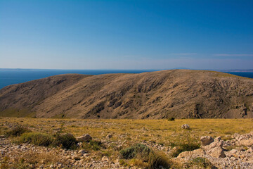 The rugged late summer landscape near Stara Baska on the Croatian island of Krk
