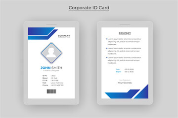 Creative corporate business Modern Id card For employee. Multipurpose id card template	