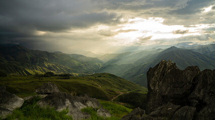 Fototapeta premium sunset in the mountains