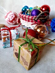 Bright New Year gifts and decorations