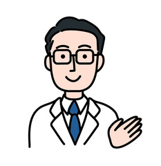 医者　医師　男性　イラスト