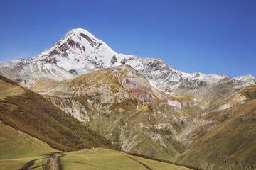 View of Mount Kazbek. Georgia
