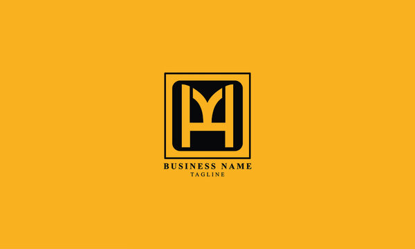 HMV, HVM, HV, VH, Abstract initial monogram letter alphabet logo design