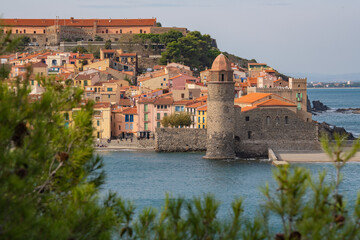 Old town of Collioure, France, a popular resort town on Mediterranean sea