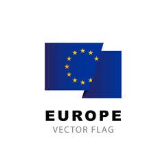 Flag of Europe. Vector illustration isolated on white background. Flag of Europe. Vector illustration isolated on white background.