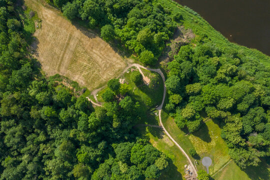 punia mount in lithuania from drone