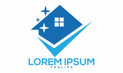 Unique home cleaning logo Modern and minimalist vector and abstract logo