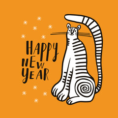 Year of Tiger.  Greeting card	
