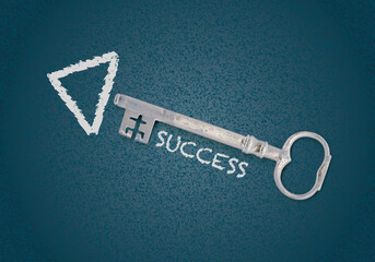 Rocket icon on a chalkboard business success on the stockmarket