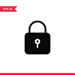 Padlock icon vector. Lock sign