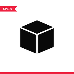 Cube icon vector. Square sign