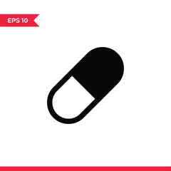 Capsule icon vector. Pill sign