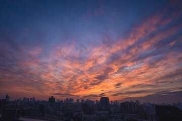東京下町江東区から見るある日の夕焼け
