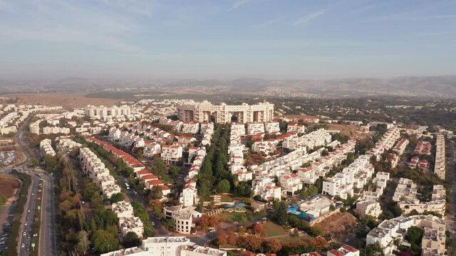 City of Modiin skyline and cityscape, Aerial view.
