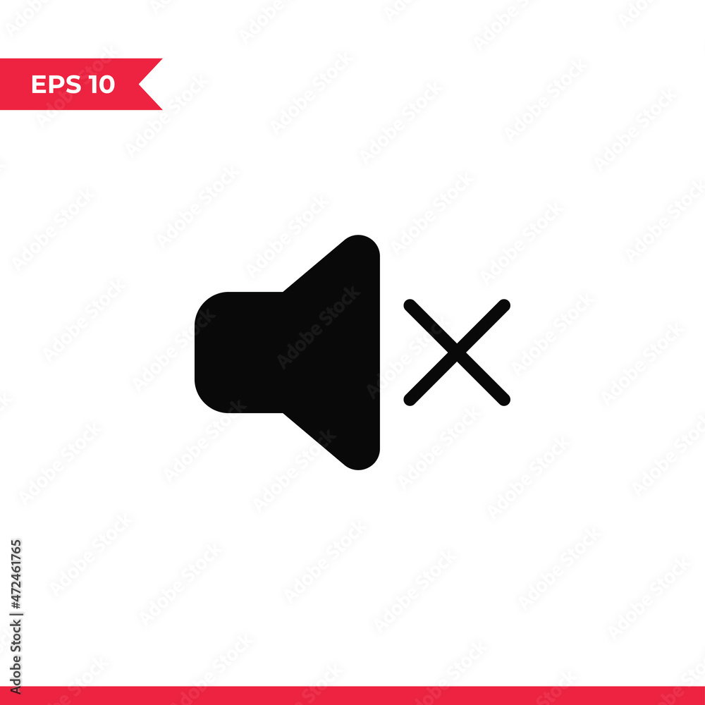 Sticker mute icon vector. speaker sign