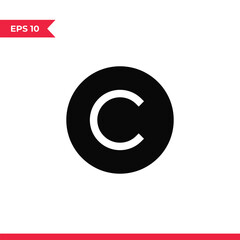 Copyright icon vector. Copyright sign