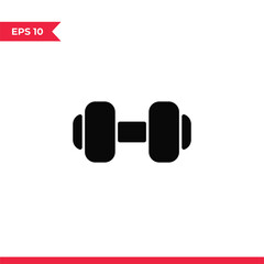 Dumbbell icon vector. Barbell sign