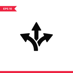 Three way icon vector. Way sign