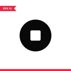 Stop icon vector. Stop button sign