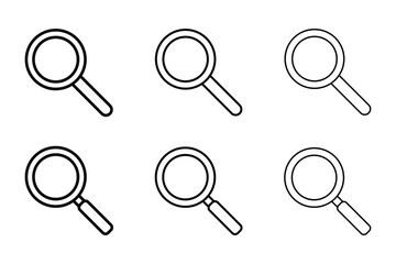 Search line icon. Magnifying glass outline icon, vector magnifier or loupe sign.
